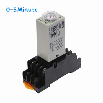 

1pcs H3Y-4 Delay Timer Time Relay AC220V 110V/DC12V 24V 0-5 Minute 14 Pin with Base