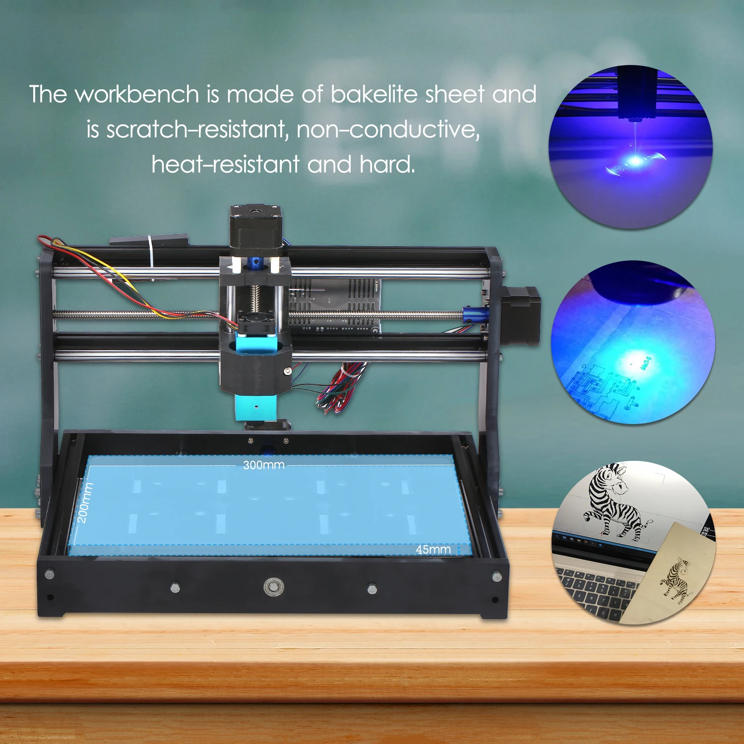 Абсолютно 15 Вт CNC3020 Мини DIY фрезерный станок с ЧПУ комплект 300x200x45 мм мощный фрезерный станок GRBL контроль лазерный гравер гравировальный станок