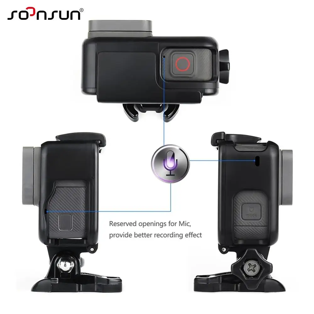 SOONSUN стандартная рамка защитный чехол для GoPro Hero 5 6 7 черный Go Pro HERO7 белый