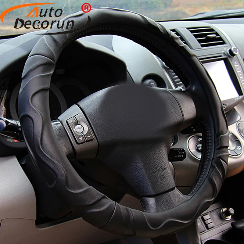 AutoDecorun ПВХ кожаные чехлы для руля автомобиля Audi A1 A3 A4 A5 A6 A7 A8 Q3 Q5 Q7 R8 TT на колеса