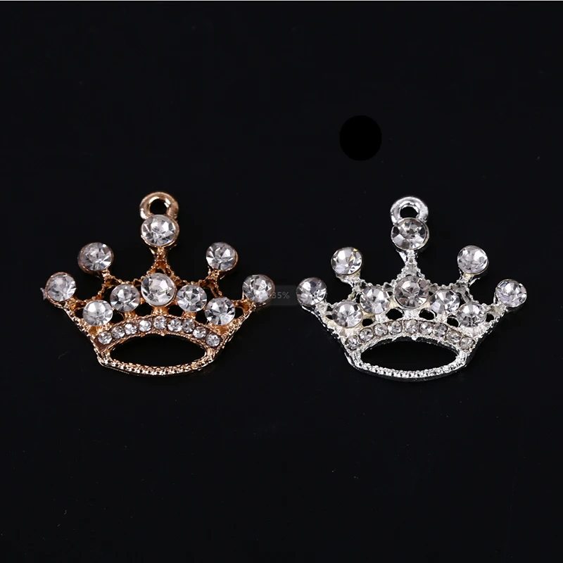 

10Pcs/Set Alloy Crystal Small Crown Charms Pendant DIY Craft Jewelry Making Decoration