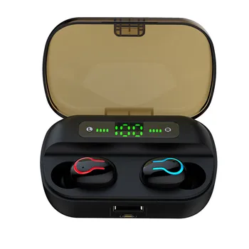 

Bluetooth 5.0 Headset Twins Wireless Earphones Mini Stereo Earbuds 5.0 Binaural Chip Pure HIFI-level Noise Reduction LED Display