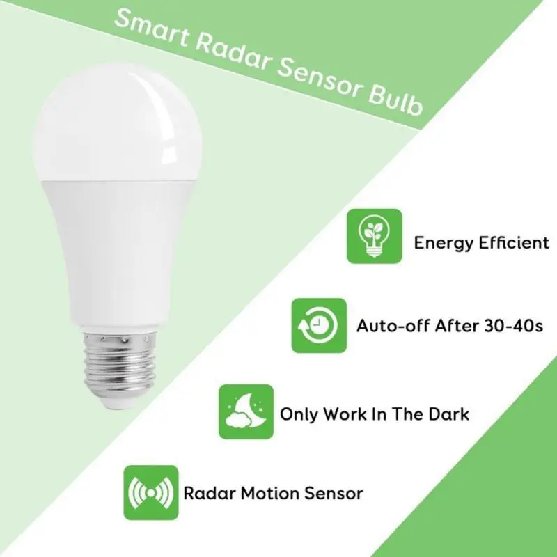 night lamp E27 Smart Sensor Ambient PIR Motion Home Sound Light Sensor LED Globe Bulb Light Lamp 5W 7W 9W 12W portable night light