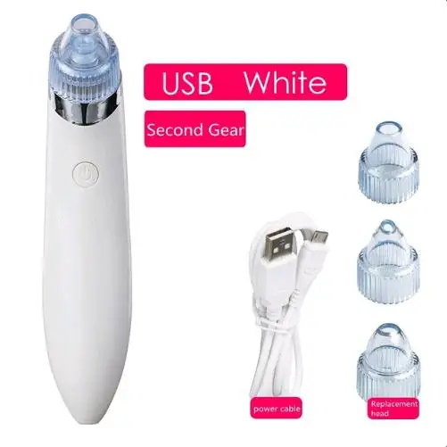 white usb 6 всасывания лица Нос удаления черных точек пылесос черный точка глубокая поры вакуумный очиститель пор прыщей инструмент для удаления акне - Цвет: white usb