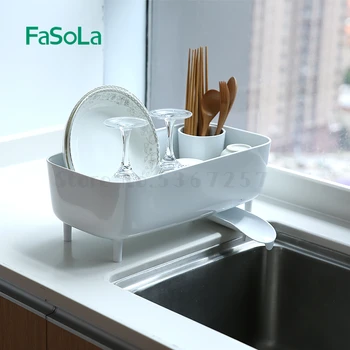 

Japan Fasola kitchen drain rack dish rack household sink drain basket table storage rack