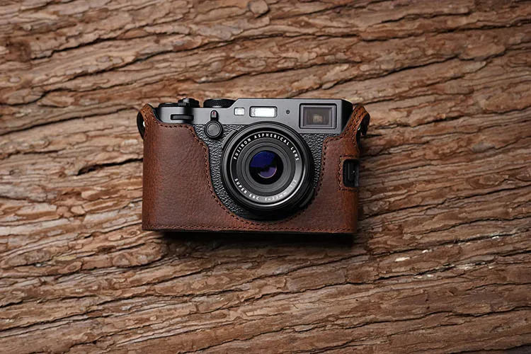 Чехол для камеры ручной работы из натуральной кожи для FujiFilm X100F Fuji x100f X100-F, наполовину сумка для камеры, крышка для открытой батареи