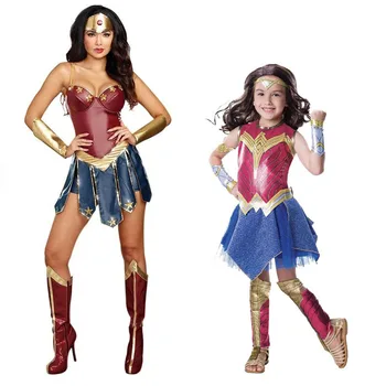 

Wonder Woman Costumes Cosplay Halloween Costume For Women Sexy Dress Cosplay Leatherette Dress For Female Stage Performance