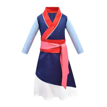 

Mulan Costume For Teen Girl Dress 2020 Children Up Disguise Cosplay Party Frock Kid Vintage Tunic Clothes 8 10 Year