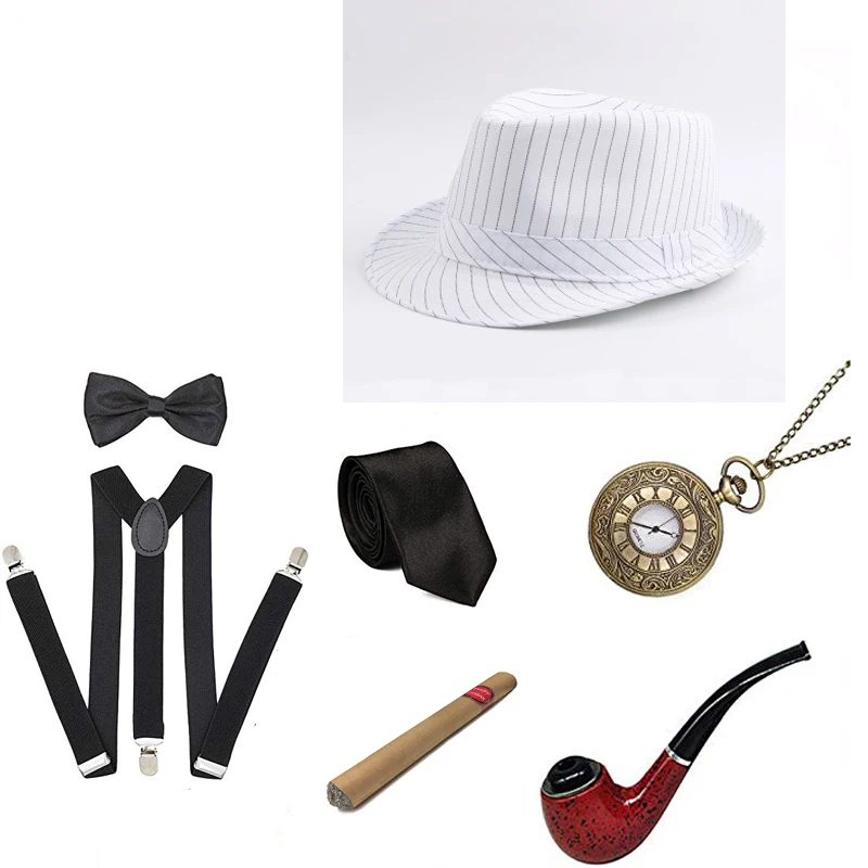 1920s Mens Great Gatsby Accessories Set 