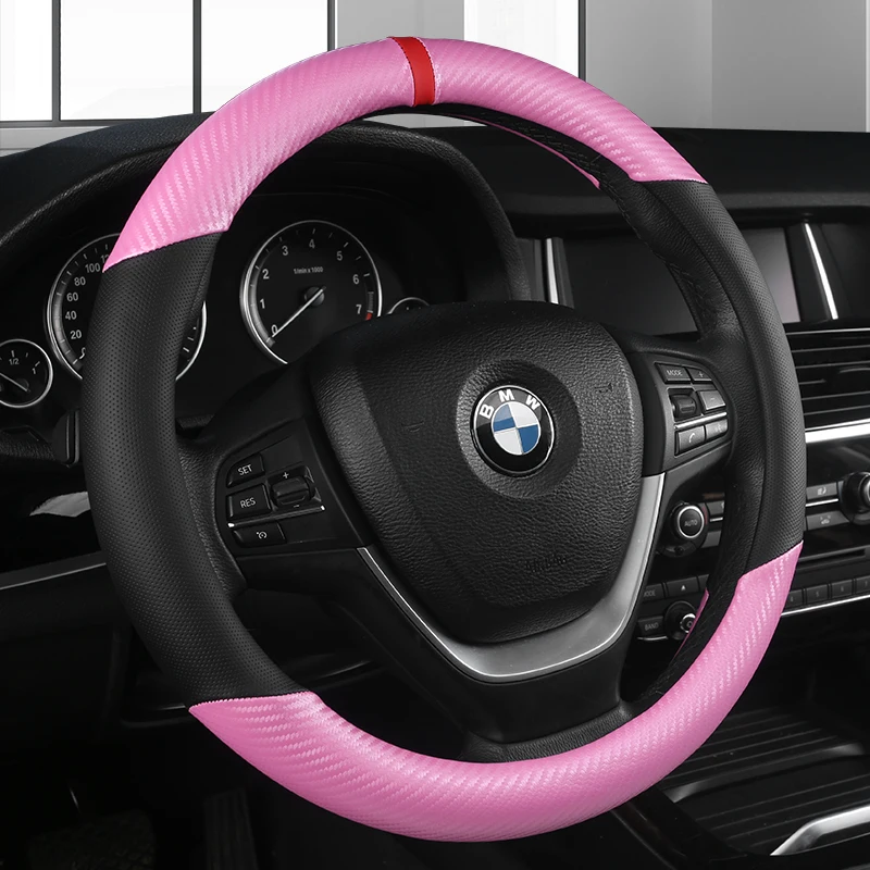 Black PU Artificial Leather Sew Car Steering Wheel Cover for Hyundai ix25- ix35 Creta- Elantra 201 - Название цвета: 1