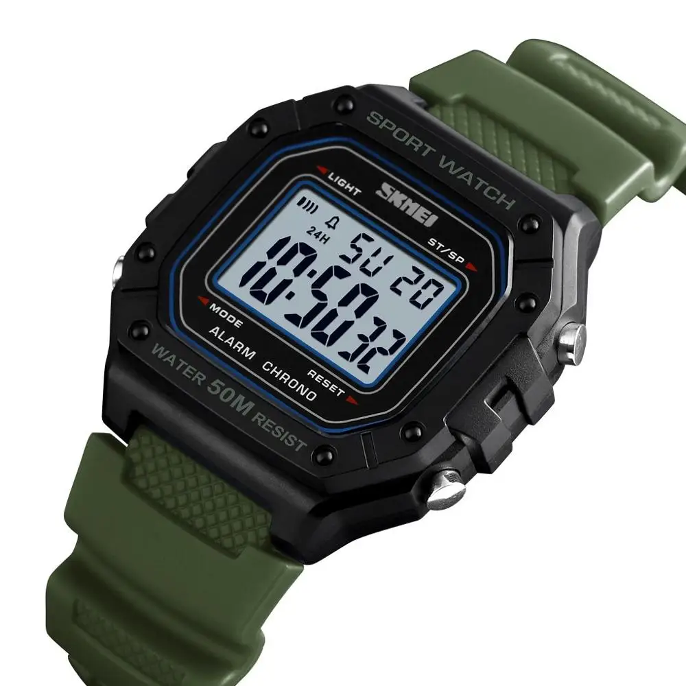 

SKMEI Outdoor Sport Watch 5Bar Waterproof Alarm Clock Men Digital Watches Fashion Military Men Digital Watch   1496