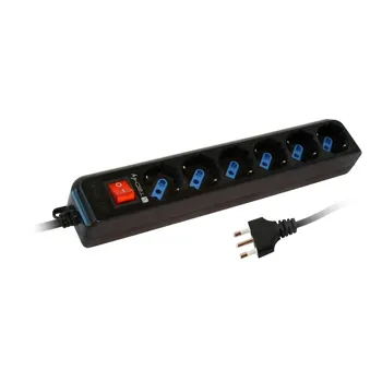 

Power Strip 6 seater Italian Bipasso with switch Black