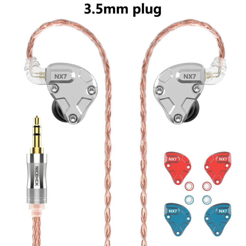 3.5mm plug NICEHCK NX7 Pro In Ear HIFI наушники 4BA+ Dual CNT Dynamic+ пьезоэлектрическая керамика Гибридный Сменный фильтр Лицевая панель IEM гарнитура - Цвет: 3.5mm plug