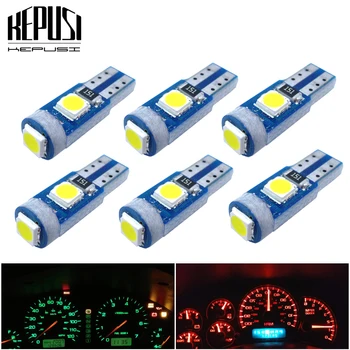 

6Pcs T5 W1.2W 27 74 86 206 LED Car Interior Light Auto Side Wedge Light T5 LED Dashboard Gauge Instrument Lamp Bulbs 3SMD 3030