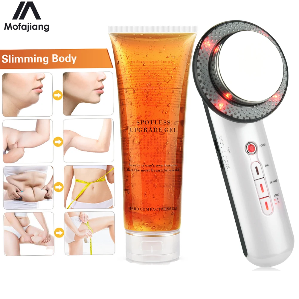 3 in 1 EMS Body Massager Ultrasonic Cavitation Slimming Machine With Fat Burn Slim Cream Gel Cavitation Anti Cellulite Set