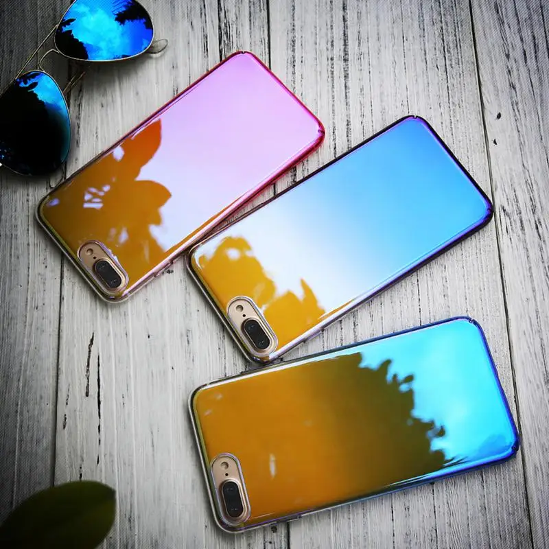 Телефон чехол для iPhone 6 6s plus 7 Гальваническое PC изменение цвета водонепроницаемый