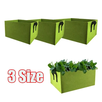 

3Pcs Green Felt Fabric Grow Bags Planter Garden Plant Pot Eco Material