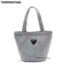 250 шт/партия Пользовательский логотип напечатанный рециркуляция женская серая войлочная сумка для покупок сумки Персонализированные Размеры цвета и стили
