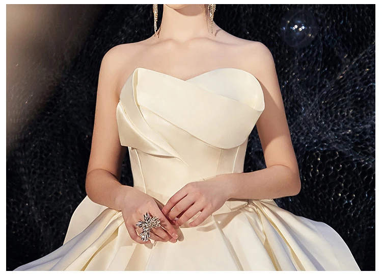 Платье для беременных атласное белое свадебное платье Vestidos de Noivas размера плюс без бретелек Свадебное бальное платье невесты платье для беременных