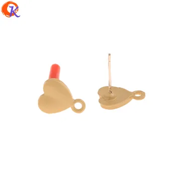 

Cordial Design 100Pcs 9*11MM Jewelry Accessories/Earrings Stud/Matte Gold/Heart Shape/DIY Making/Hand Made/Earring Findings