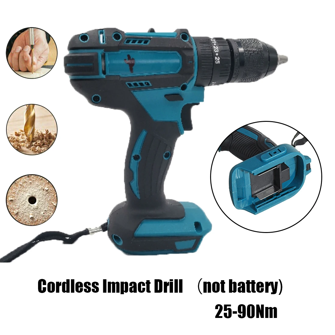 

3 In 1 18V Electric Cordless Impact Drill 13mm Rechargable Electric Screwdriver Without Battery 25-90Nm For Makita 1500RPM