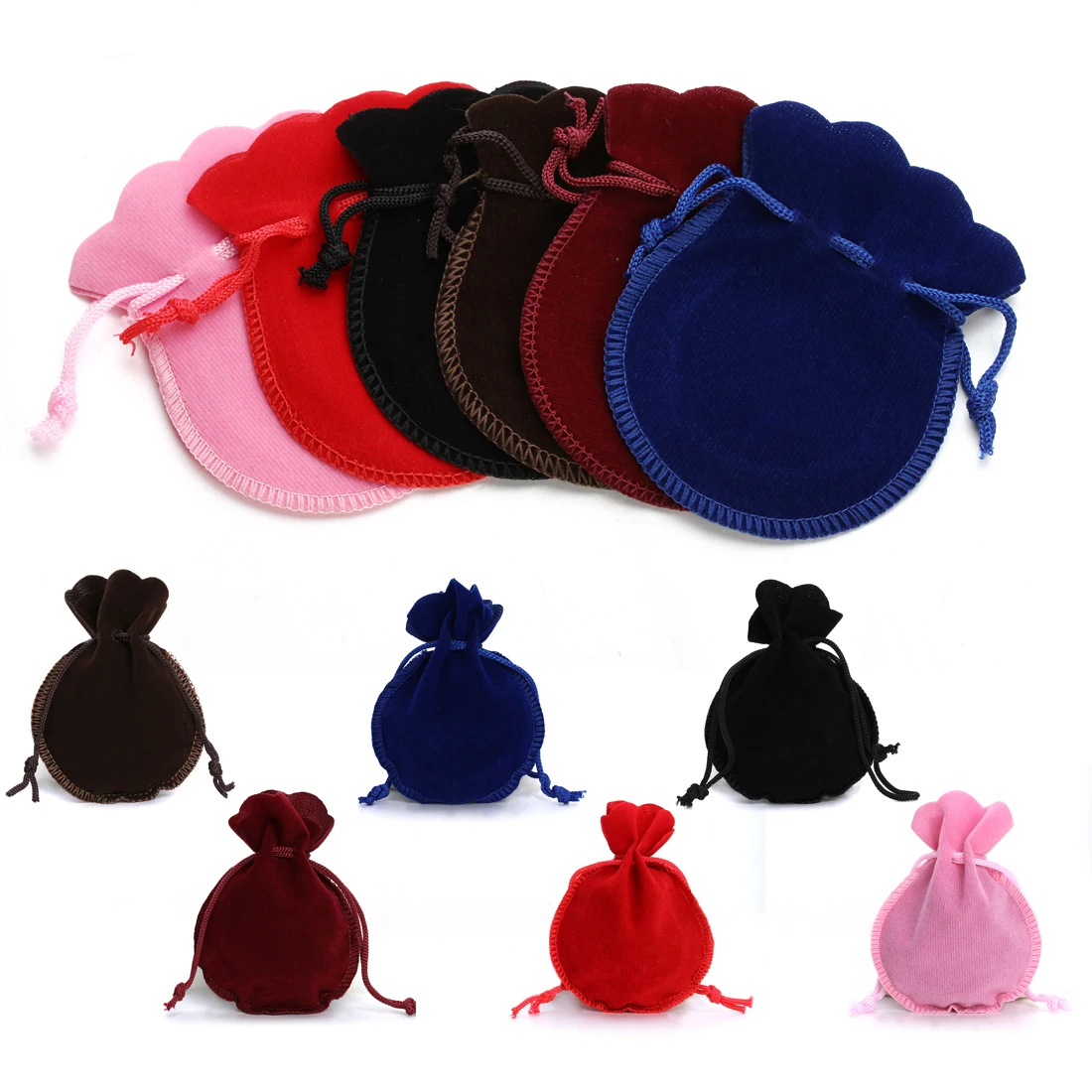 10pcs/Lot Round Drawstring Velvet Bag Drawstring Calabash Pouch Jewelry Packaging Bags Wedding/Christmas Gift Bags Favor Pouches 10 pcs deep pink velvet drawstring bags candy bags fabric velvet cloth gift pouches for christmas jewelry wedding favor ring