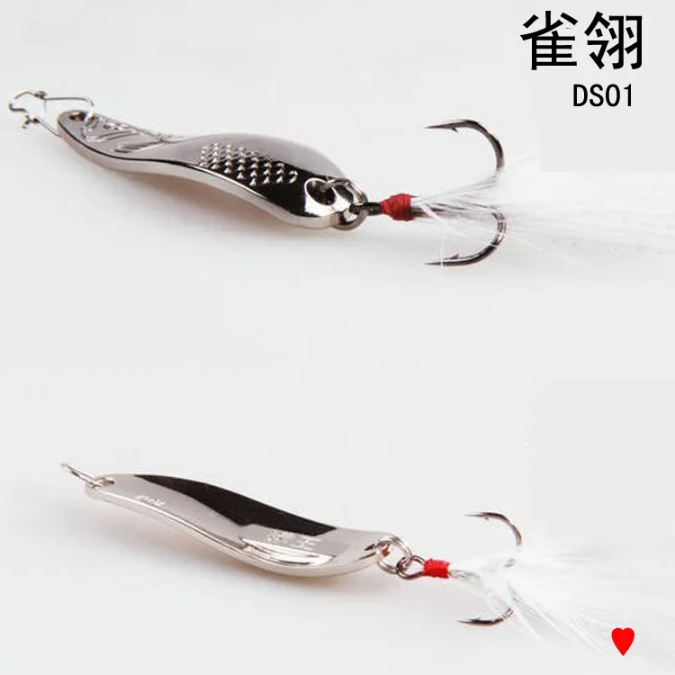 

Fish Hunter Blade que ling Lure Sequin Feather Treble Hook Lure Hard Bait