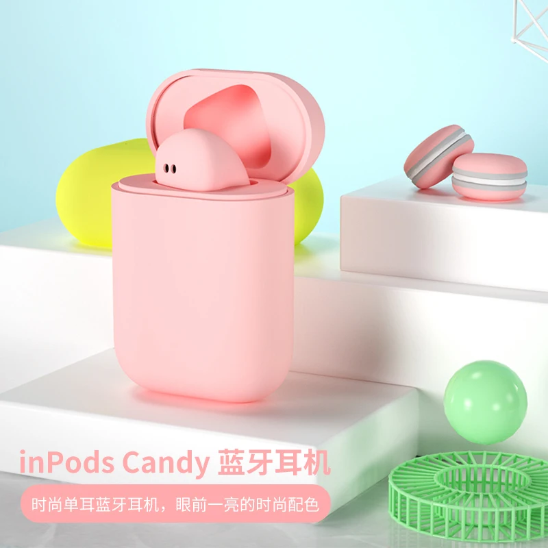 

Bluetooth Earphone Macaro Inpods Wireless Earbud 5.0 Siri Touch Control IPX4 Waterproof With Mic Charging Box For Sport Earphone