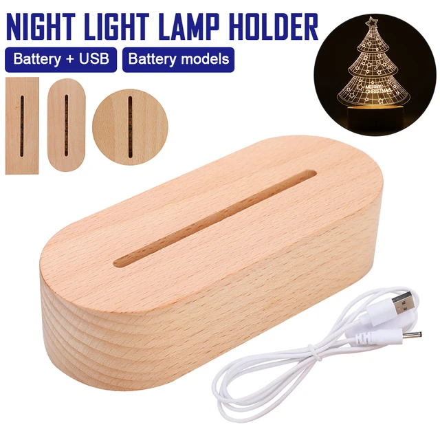 Buy Wholesale Rectangle Night Lights Wooden Lamp Holder Wood Led