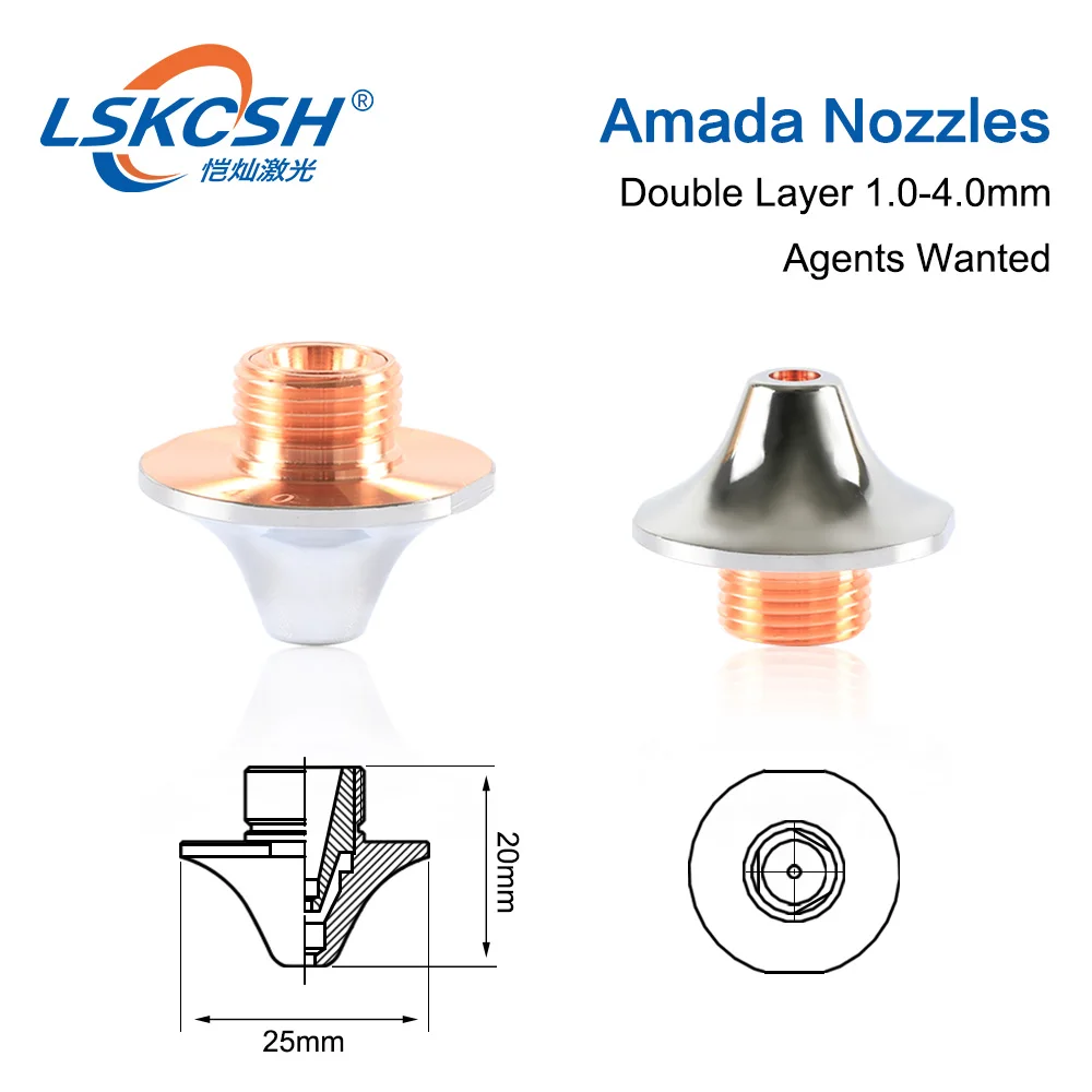 LSKCSH 30 шт./лот 2018 новые лазерные сопла Amada с одним/двойным слоем 1 0 4 мм для машин