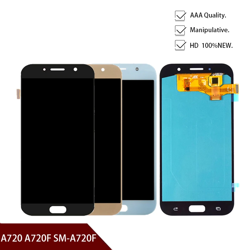 

ЖК-дисплей с дигитайзером сенсорного экрана, 5,7 дюйма OLED/TFT для SAMSUNG GALAXY A7 2017 A7 2017 A720 A720F SM-A720F