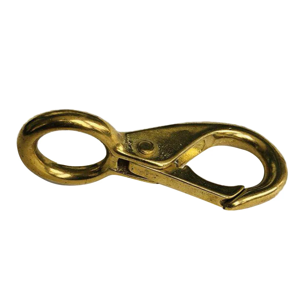Strong Compact Brass Fixed Eye Spring Snap Hook Clip Marine Boat Fitting Hardware