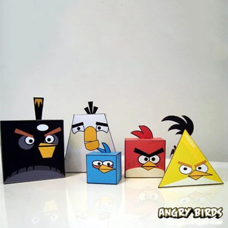 Angry Birds Набор из 5 предметов для резки мини Милая 3D бумажная модель Бумажная поделка Аниме игра Фигурка DIY Cubee дети взрослые игрушки для рукоделия MG-001