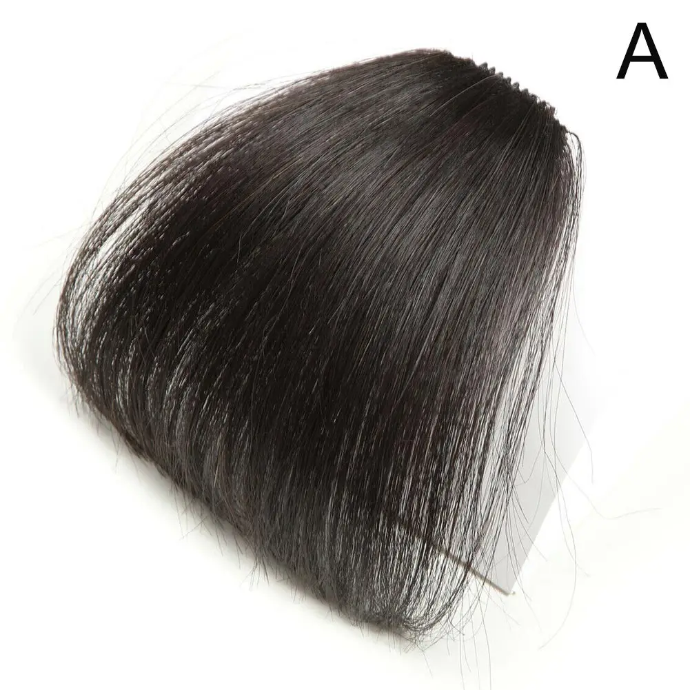 Natural black Тонкие аккуратные воздушные челки поддельные волосы бесшовные зажимы спереди бахрома девушки шиньон JS11 - Цвет: Natural black