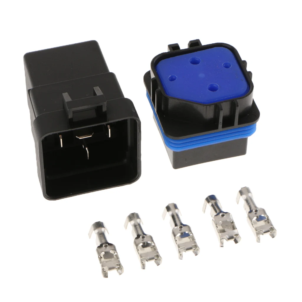 MagiDeal 12V 40A 4 Pin Waterproof Integrated Relay And Holder Electrical Connector