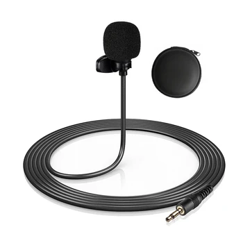

4-Pin/3-Pin Mini Clip-on Lapel Lavalier Condenser Microphone with 3.5mm Plug 3 Meters Cable Compatible with Cellphone Laptop