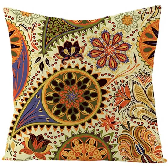 Fuwatacchi льняная наволочка для подушек неправильной формы, винтажный стиль, наволочка для подушки, зеленые Оранжевые Геометрические наволочки - Цвет: PC09064