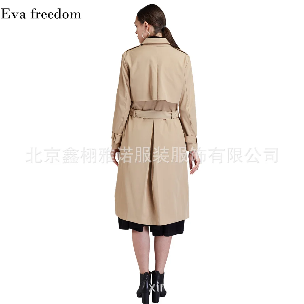 

2019 Women's Clothing Army Workwear Long Coat 2019 New Style Double-breasted European And American-Style Trench Coat