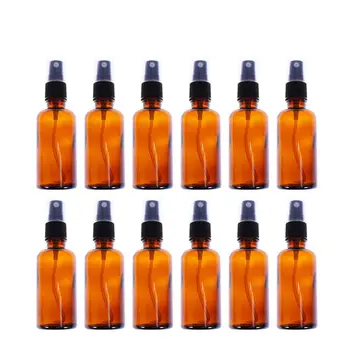

OUNONA 12pcs 50ml Portable Dispensers Bottle Liquid Bottle Brown Empty Spray Bottle Refillable Mist Atomizer Bottles for Travel