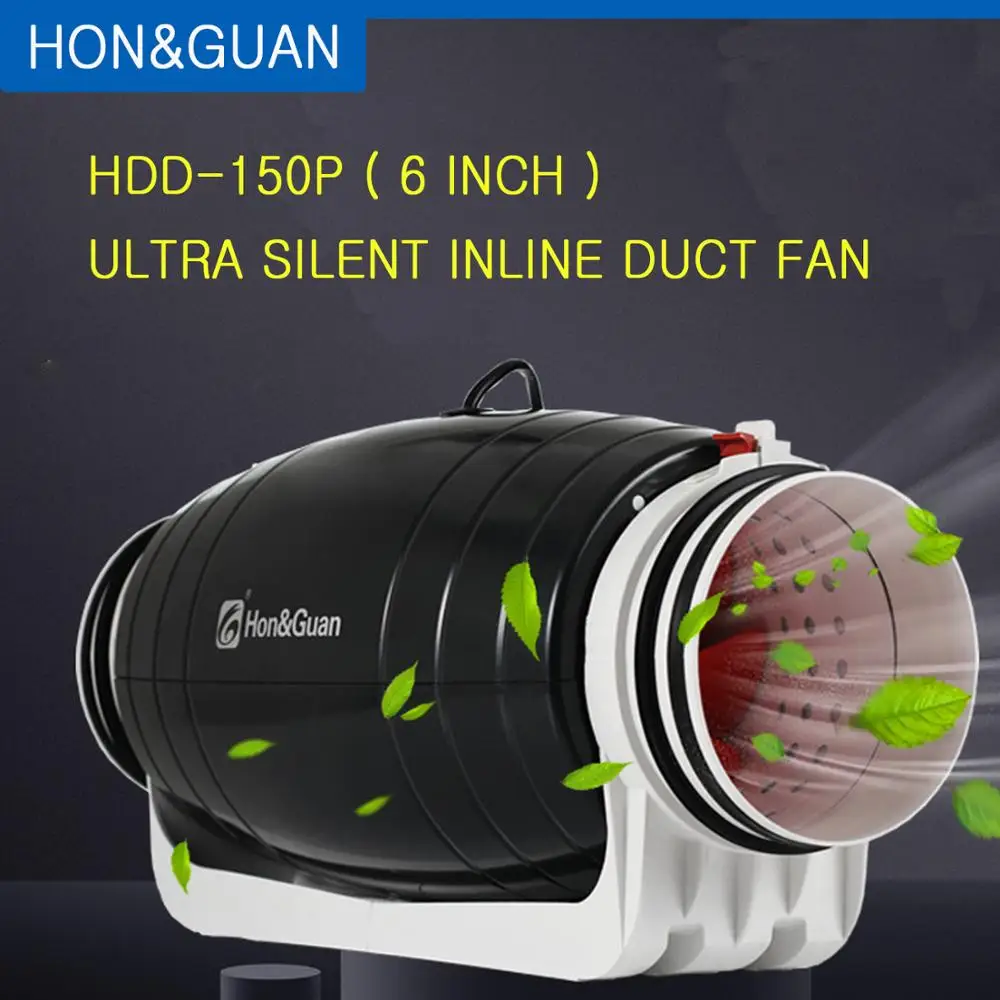 Hon& Guan HDD-150P вытяжной вентилятор Ультра тихий смешанный поток встроенный воздуховод для жилого коммерческого ванной вентиляции; 6 ''110 V/220 V