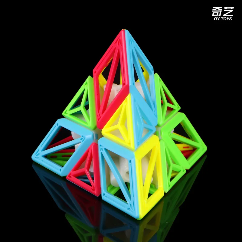 QiYi 3x3x3, кубик-пирамида, без наклеек, Магическая головоломка, скоростные кубики, профессиональный кубик, Магический кубик, 3х3, развивающие игрушки для детей, подарок