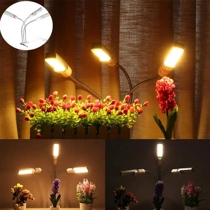 44/50/460 светодиодный 3 головы Фито лампа полного спектра светодиодный Grow Light завод лампа фитолампа для комнатных растений рассады цветок Тепличный тент