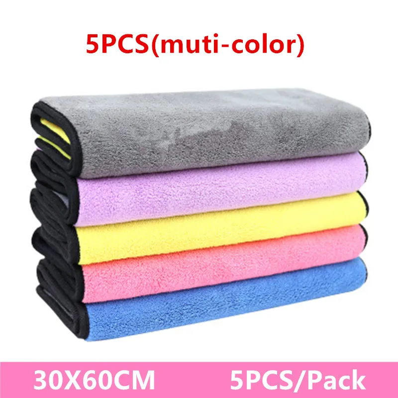 5 pces carro muti-cor microfibra toalha de lavagem de carro pano de limpeza automática pintura cuidados polimento toalha grosso panos acessórios do carro