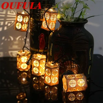 

OUTELA Light String LED Chinese Lantern Hollowed Out Battery Box Classical Festival Decoration Lantern