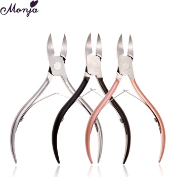 

Monja 3 Color Nail Art Stainless Steel Cuticle Scissors Fingernail Toenail Cuticle Dead Skin Remove Clipper Nipper Manicure Tool