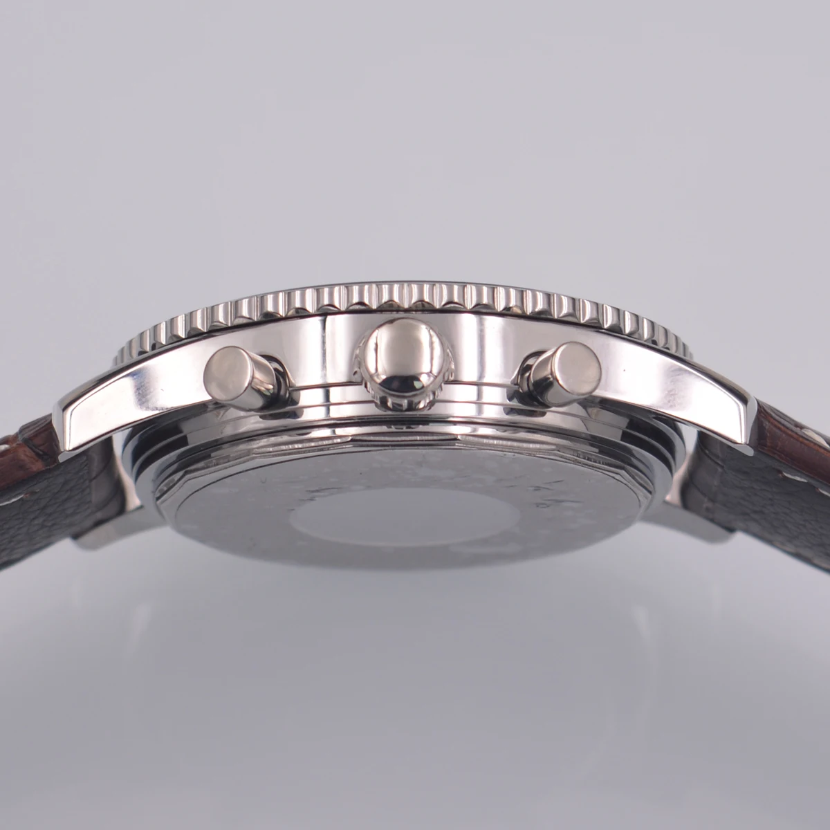 46 мм кожаный ремешок crrju мужские часы cadisen relojes кварцевые наручные часы мужские часы 316 S водонепроницаемые Авто Дата