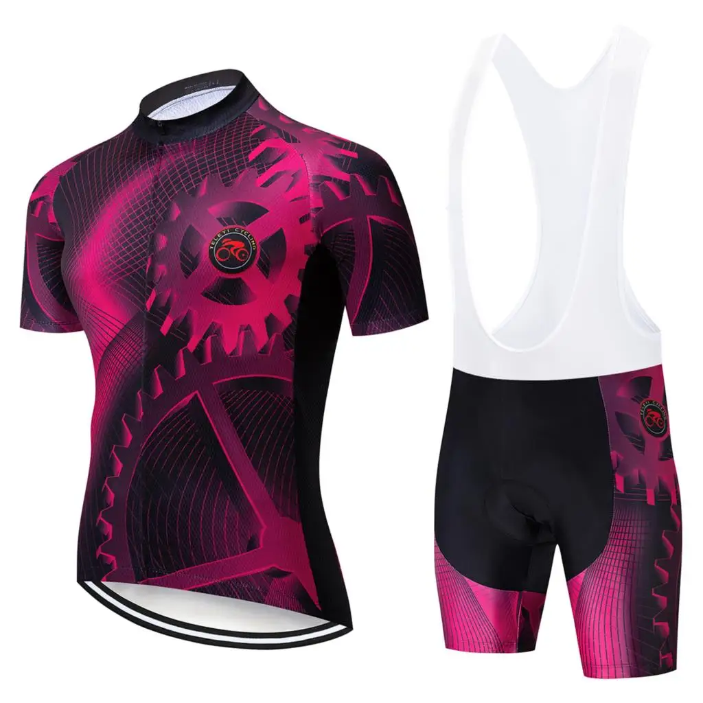 Лето TELEYI Велоспорт Джерси с коротким рукавом набор Майо Ropa Ciclismo Uniformes быстросохнущая велосипедная Одежда MTB велосипедная одежда - Цвет: No.3