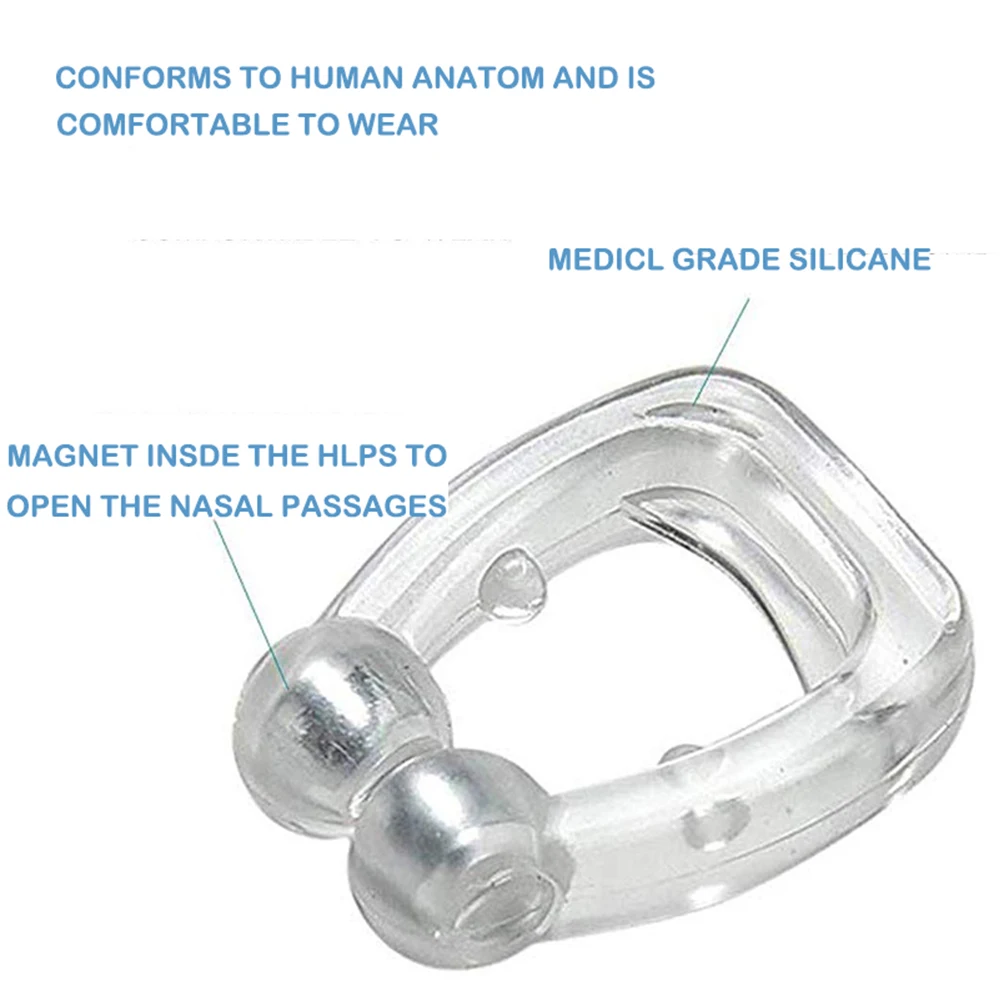 Silicone magnetic anti-snoring nose clips