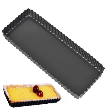 

Stainless Steel Non-stick Baking Cake Mold Rectangle Baking Pie Mold Pastry Tools Accessories Removable Bottom Baking Tray Pan