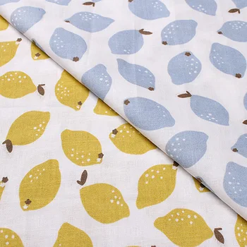 

Lemon fruit printed cotton cloth, cute printed jacquard pattern, spring and summer children's clothing fabric